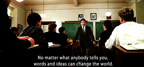 Words have the power to change the world gif