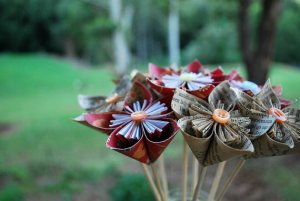 Book Pages Flower Bouquet
