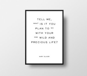 Mary Oliver Quote Poster